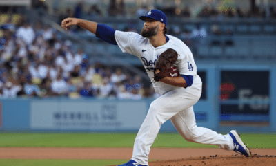 Los Angeles Dodgers' starting pitcher Lance Lynn